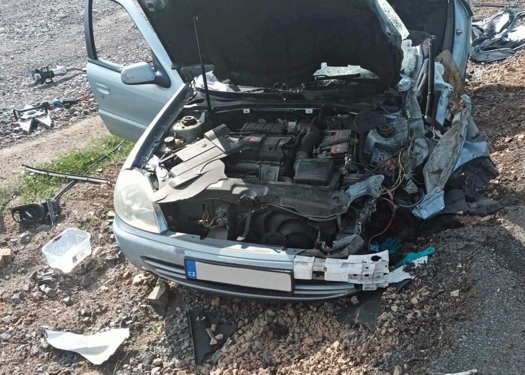 Tragická nehoda u Milína. Foto: HZS STC