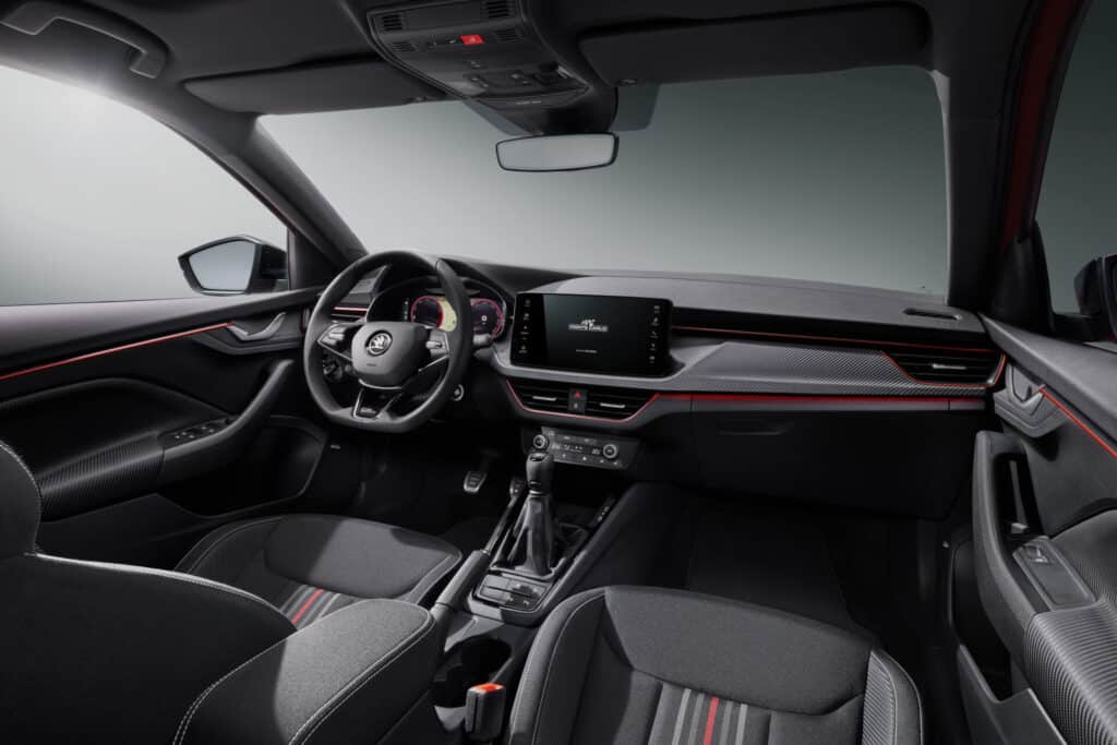 Nový interiér vozů Škoda Scala a Kamiq ve verzi Monte Carlo. Foto: Škoda