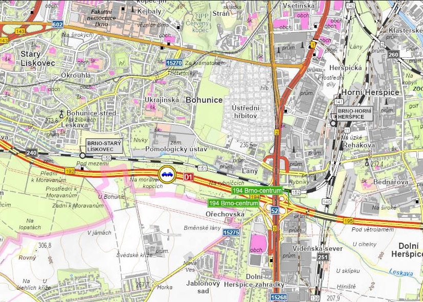 Tragická nehoda na 193. kilometru dálnice D1. Zdroj. HZS