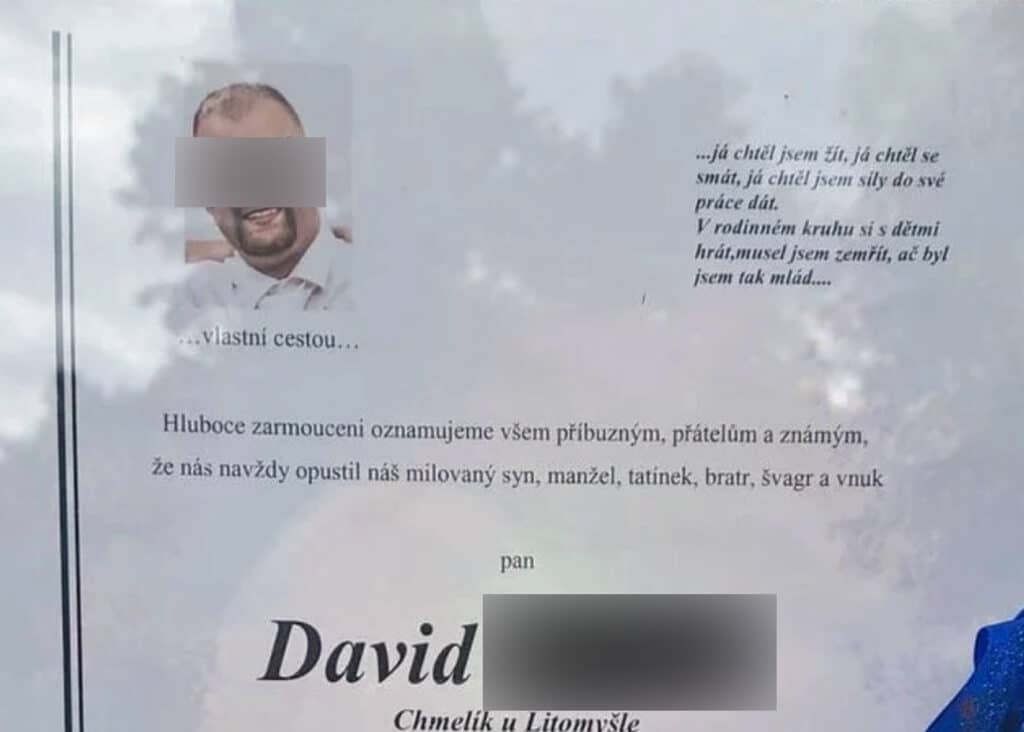 Při tragické nehodě v obci Karle na Svitavsku zemřel David H. Foto: FB