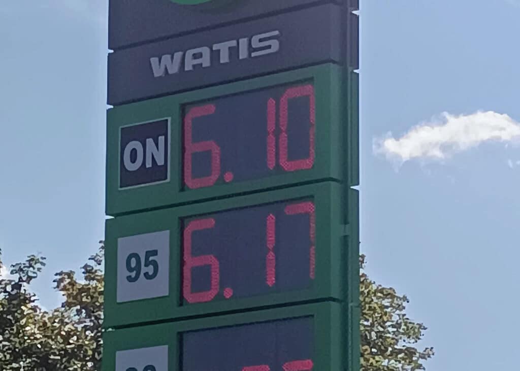 Ceny na čerpacích stanicích v Polsku. Foto: FB