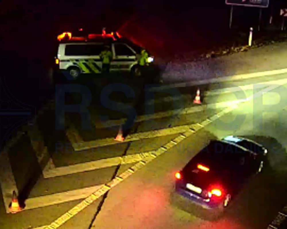 Policie uzavřela D1 u Velkého Beranova. Zdroj: kamery ŘSD