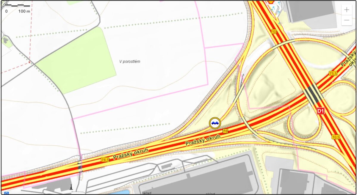 Nehoda dodávky na Pražském okruhu. Foto: HZS