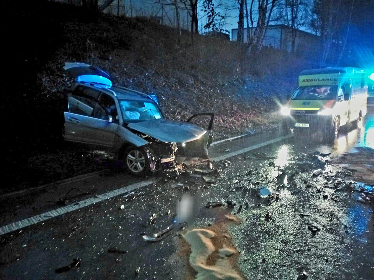 Tragická nehoda u Boršova nad Vltavou na silnici I/3. Foto: HZS Jihočeský kraj