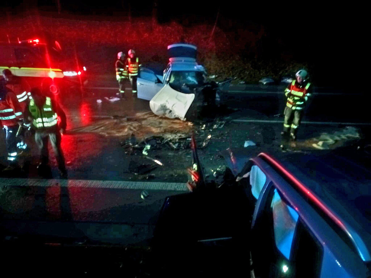 Tragická nehoda u Boršova nad Vltavou na silnici I/3. Foto: HZS Jihočeský kraj