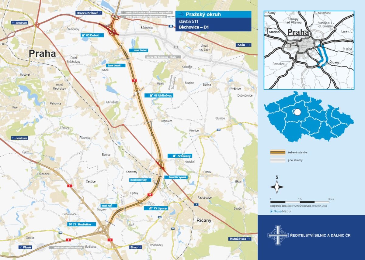 Chystaná část Pražského okruhu. Zdroj: ŘSD