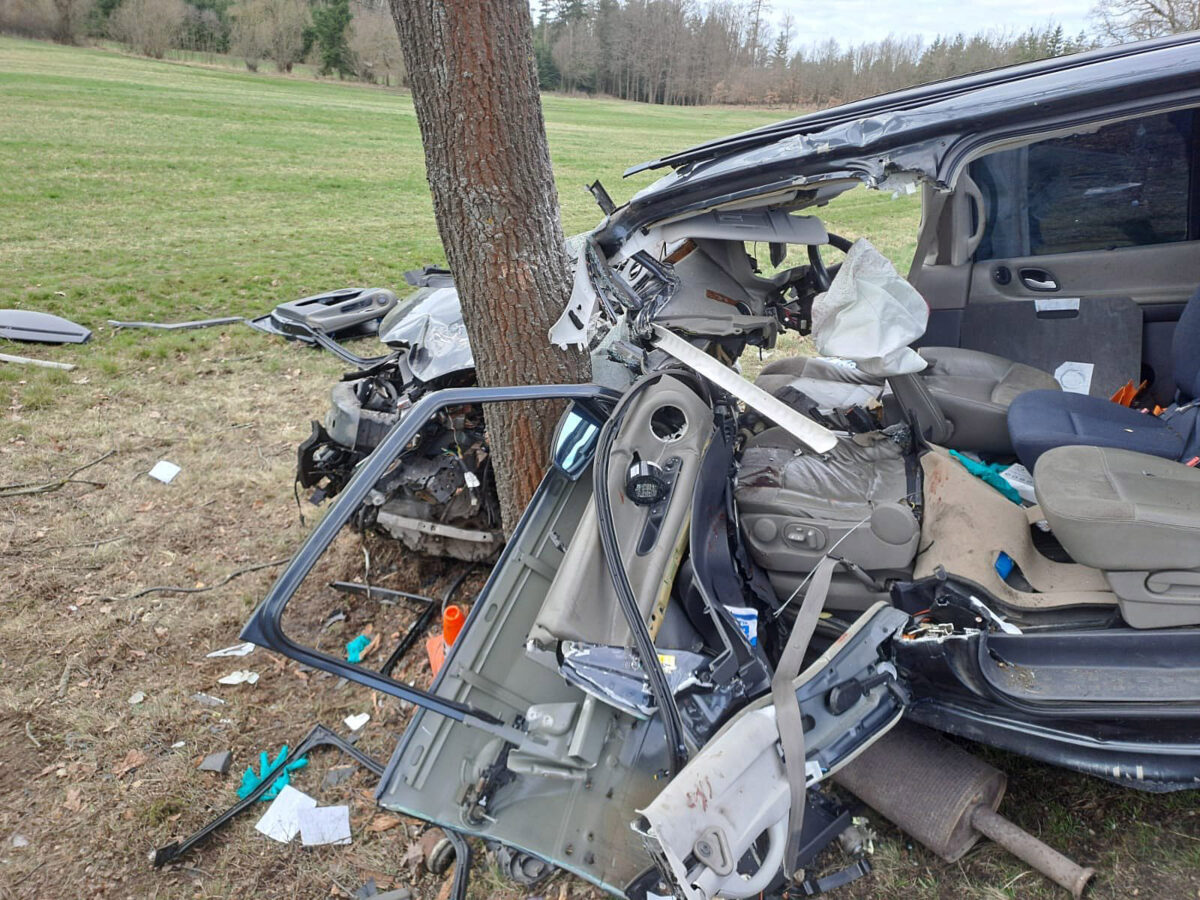Vážná nehoda u Sedlice. Foto: PČR
