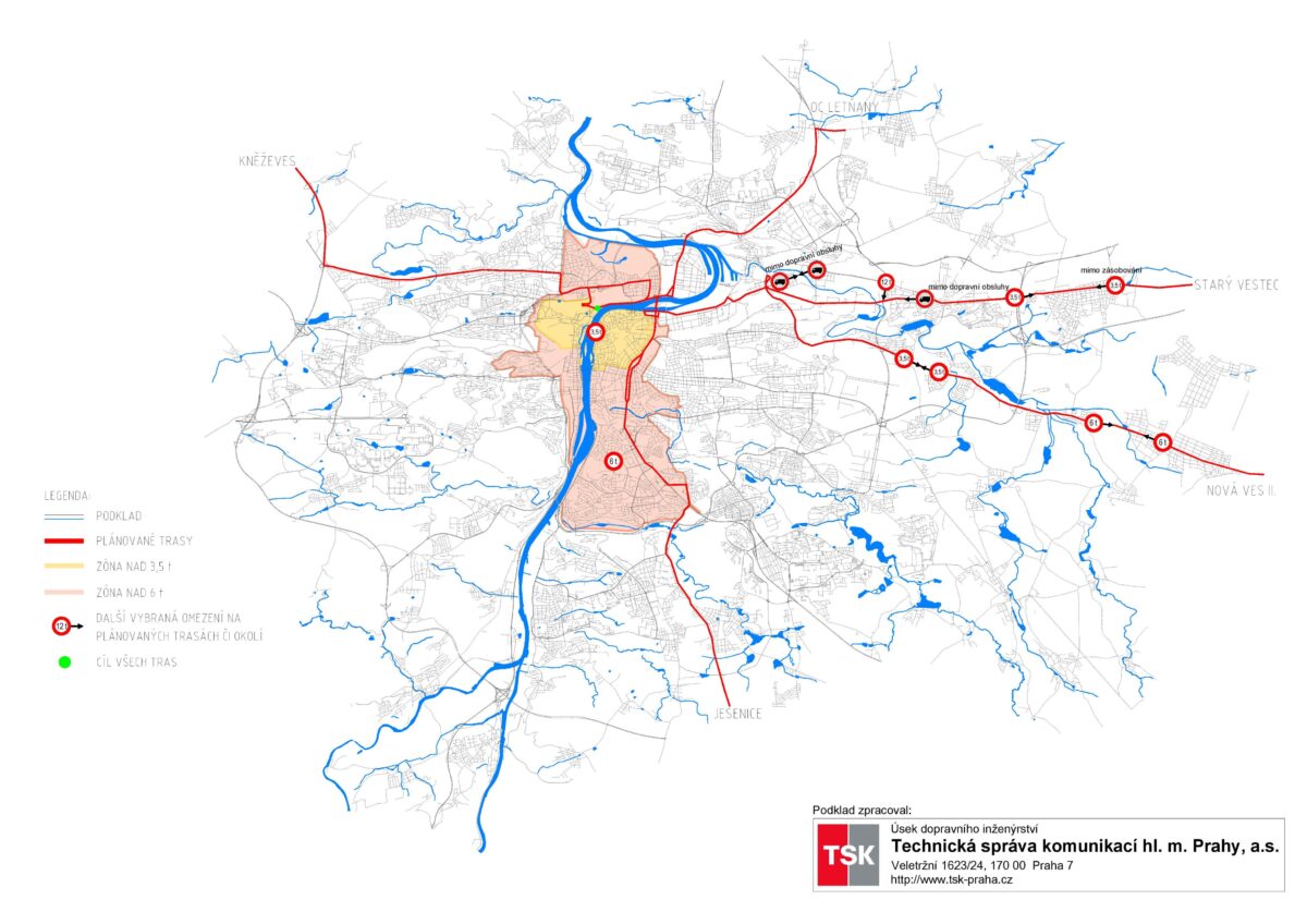 Trasy čtvrtečních protestů. Zdroj: Magistrát Praha