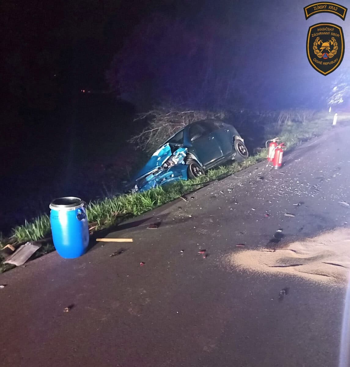 Tragická nehoda u obce Halenkov na Vsetínsku. Foto: HZS