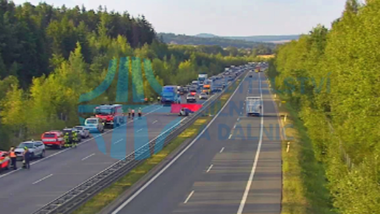 Tragická nehoda na dálnici D5. Foto: ŘSD