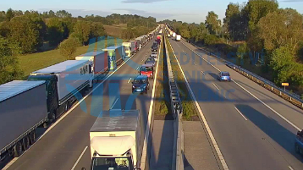 Před nehodou se směrem na Brno tvoří dlouhé kolony. Zdroj: ŘSD