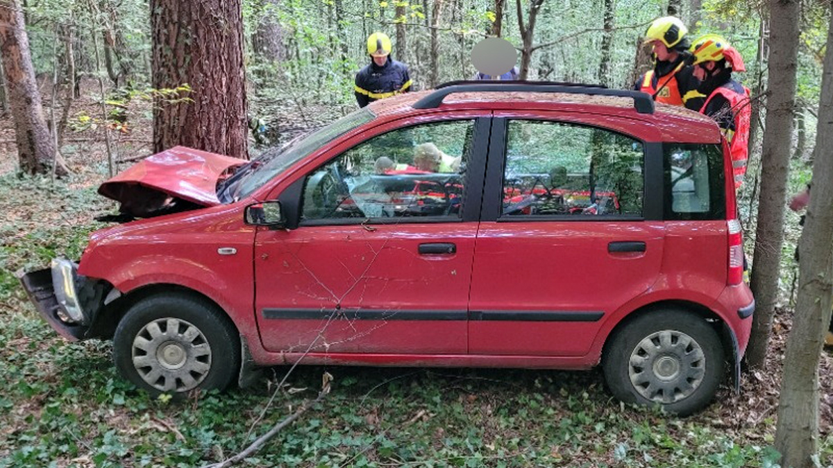Tragická nehoda mezi obcemi Háj a Velká Polom. Foto: HZS