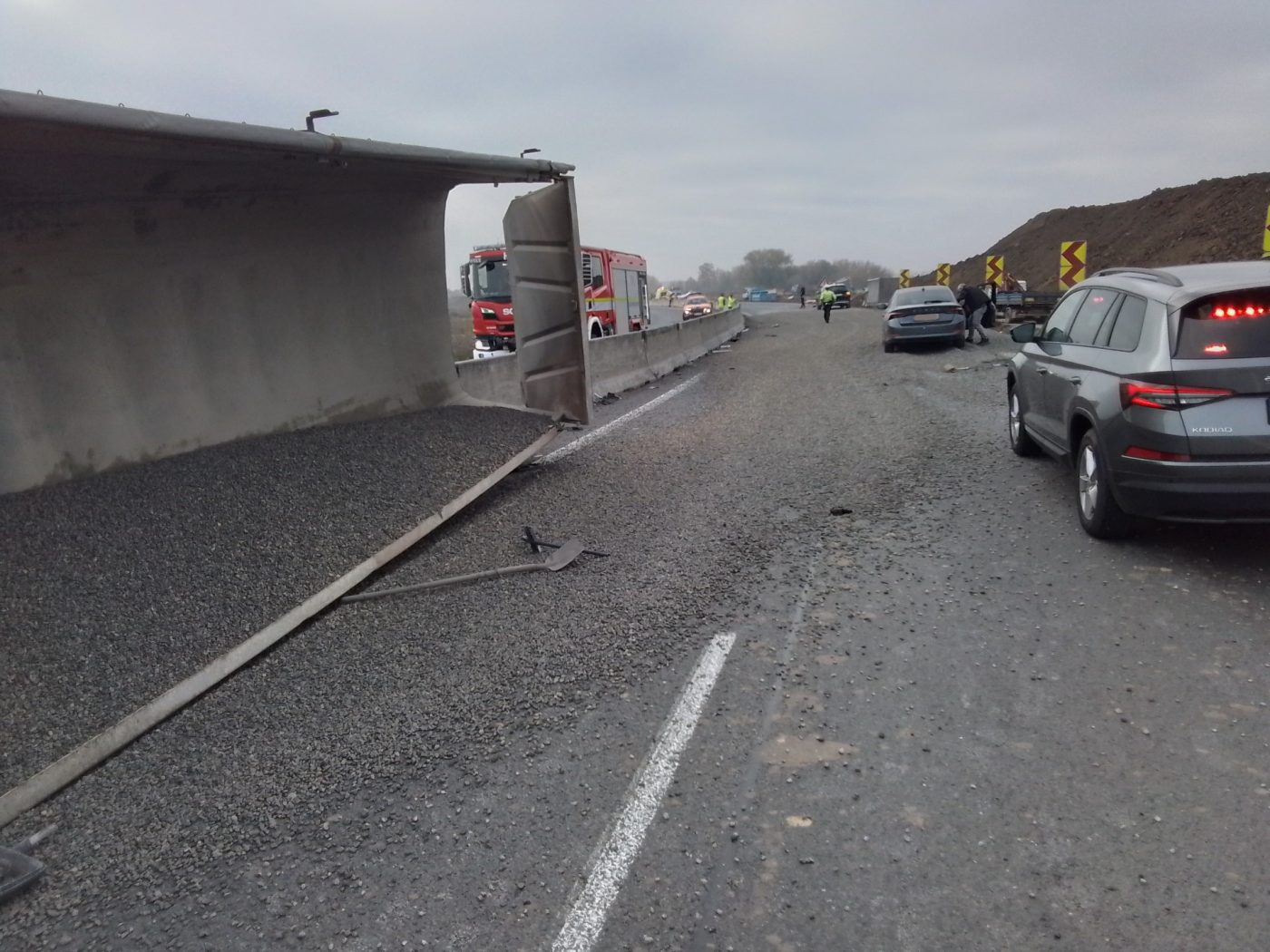 Tragická nehoda kamionu a auta u Olomouce. 