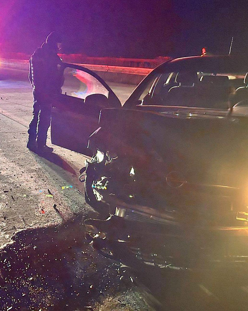 Nehoda na dálnici D5. Foto: PČR