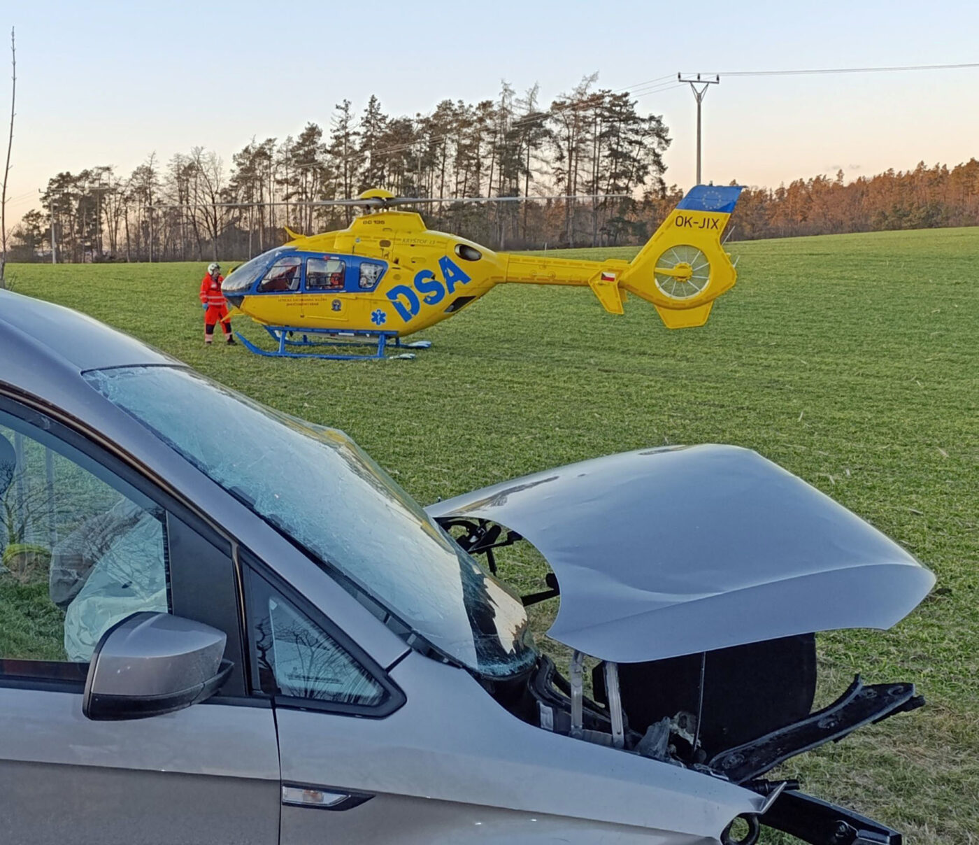 Vážná nehoda u Střelských Hoštic. 