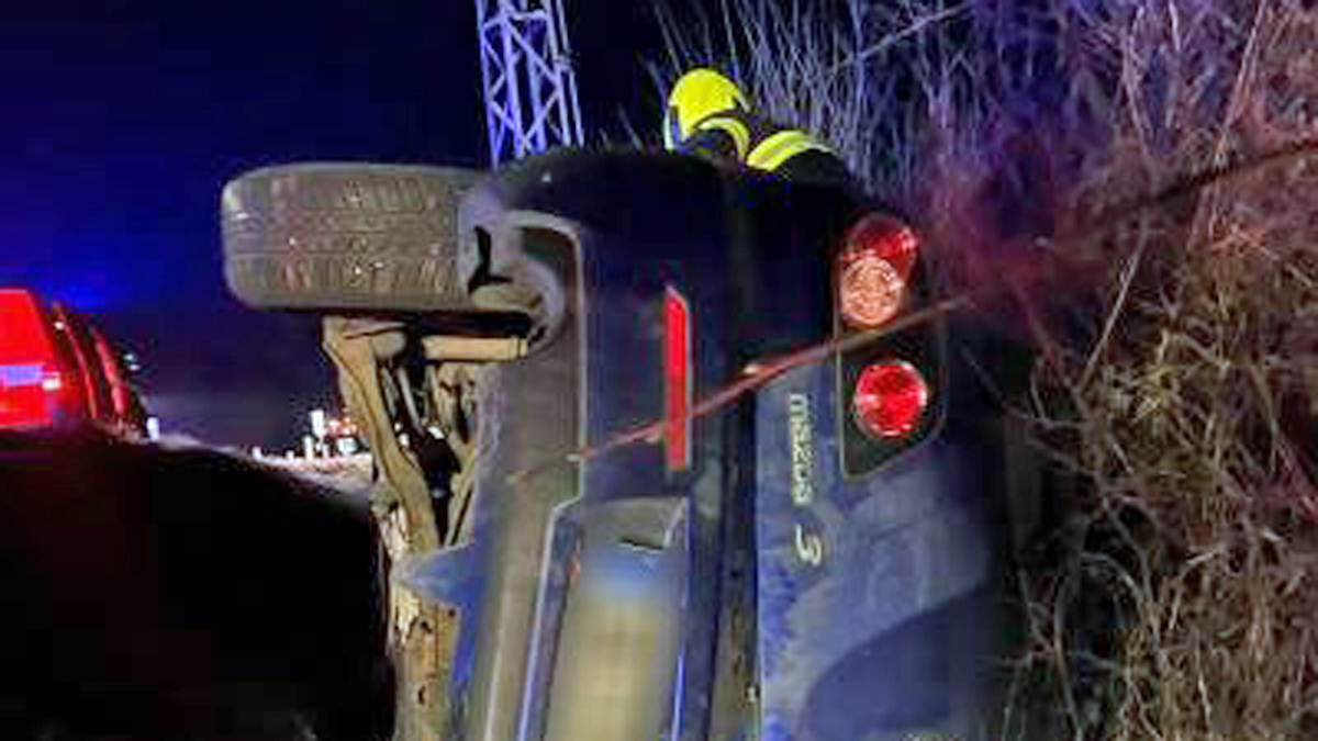 Nehoda u Struhařova na Benešovsku. Foto: HZS