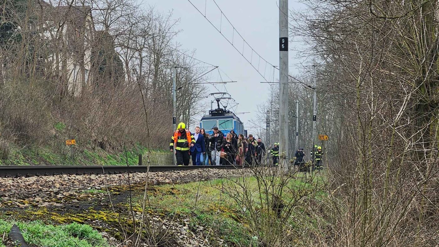 Železniční nehoda v Mělníku. Foto: Doprava Mělník