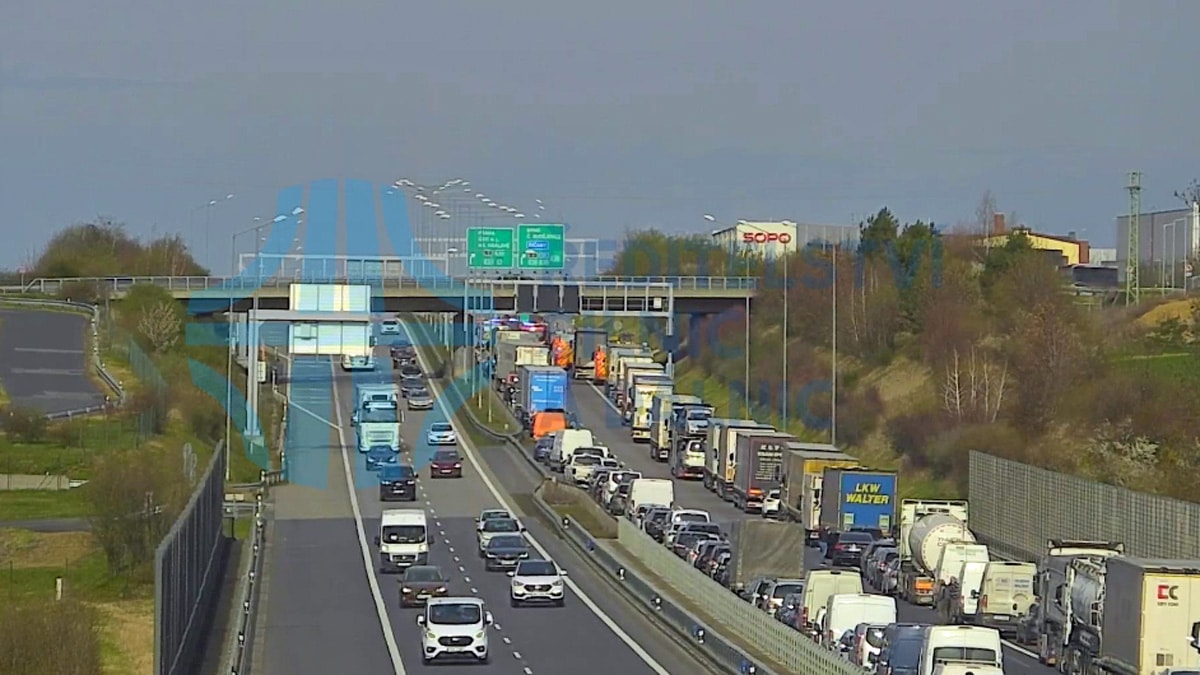 Před nehodou se na Pražském okruhu tvoří kolony. Zdroj: ŘSD