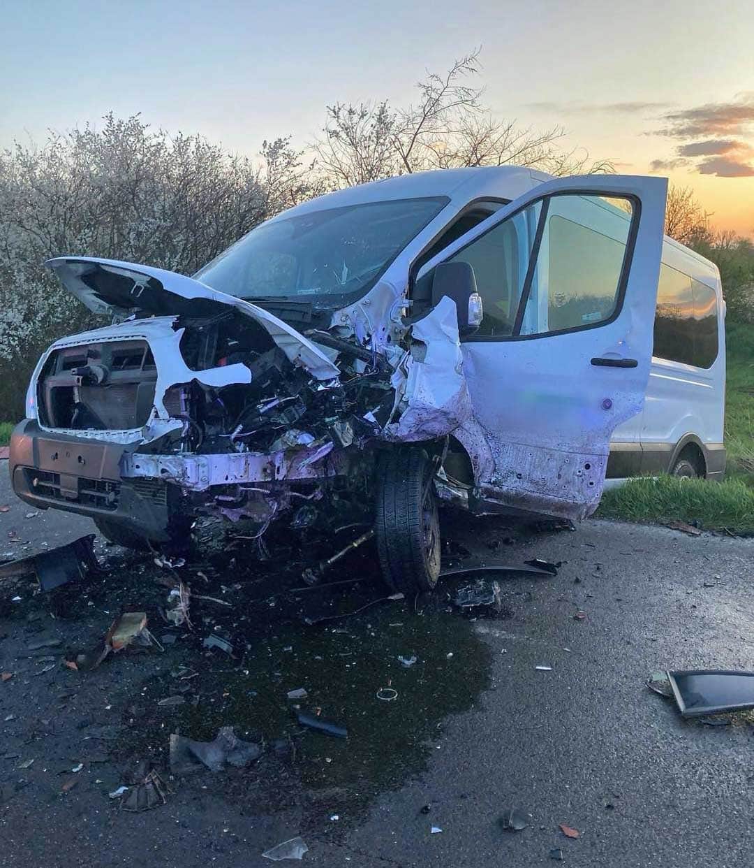 Tragická nehoda Smartu a dodávky v Turé. Foto: PSR