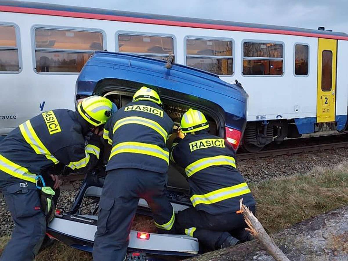 Železniční nehoda u Oldříše. Foto: HZS