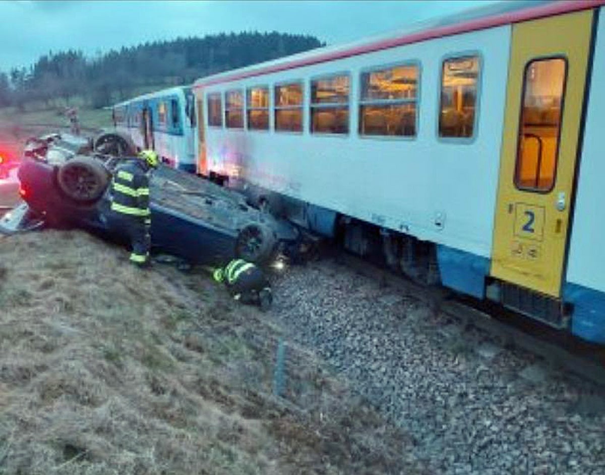 Železniční nehoda u Oldříše. Foto: HZS
