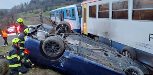 Železniční nehoda u Oldříše. Foto: HZS