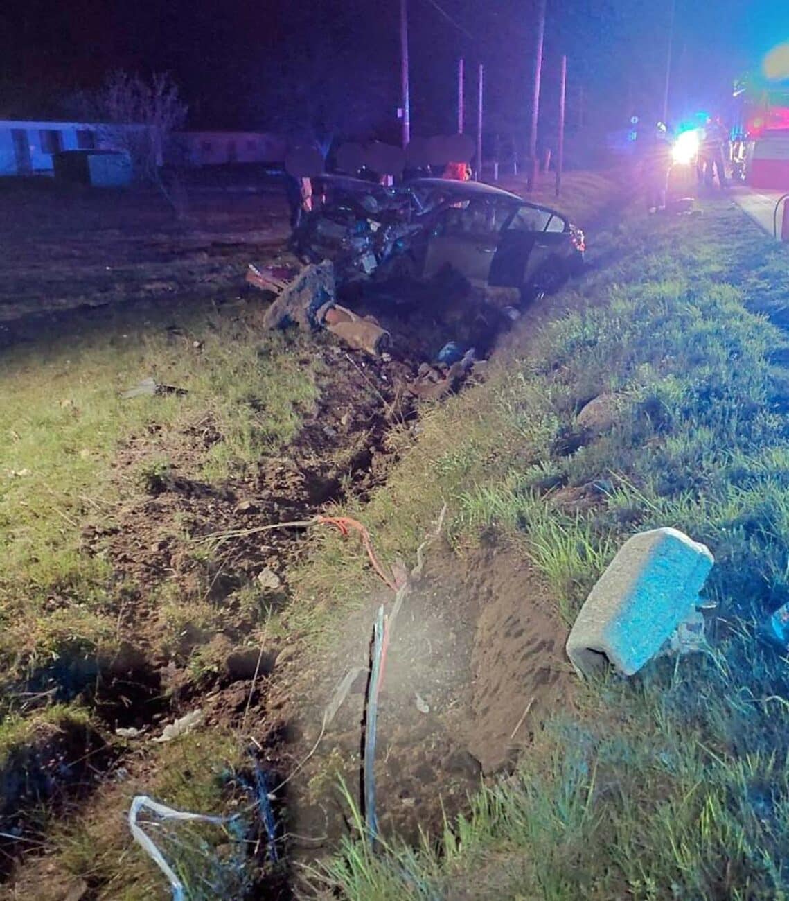 Noční nehoda ve Vysokém Mýtu. Foto: HZS