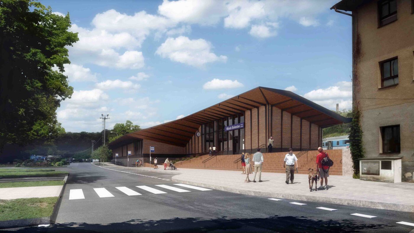 Vizualizace nové výpravní budovy v Mladé Boleslavi. Zdroj: SŽ