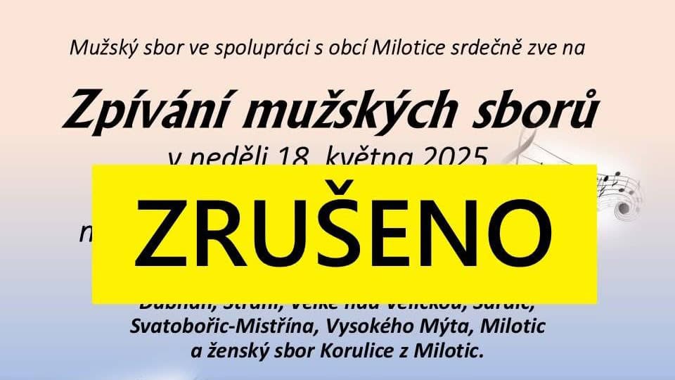 Nedělní akce na zámku Milotice byla po tragické nehodě zrušena.