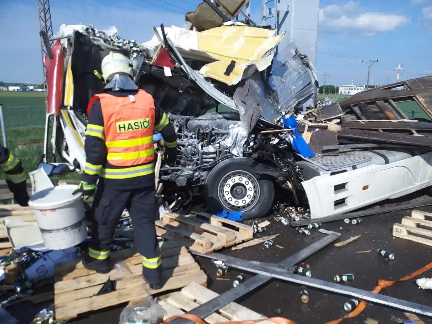 Nehoda na dálnici D2. Foto: PČR