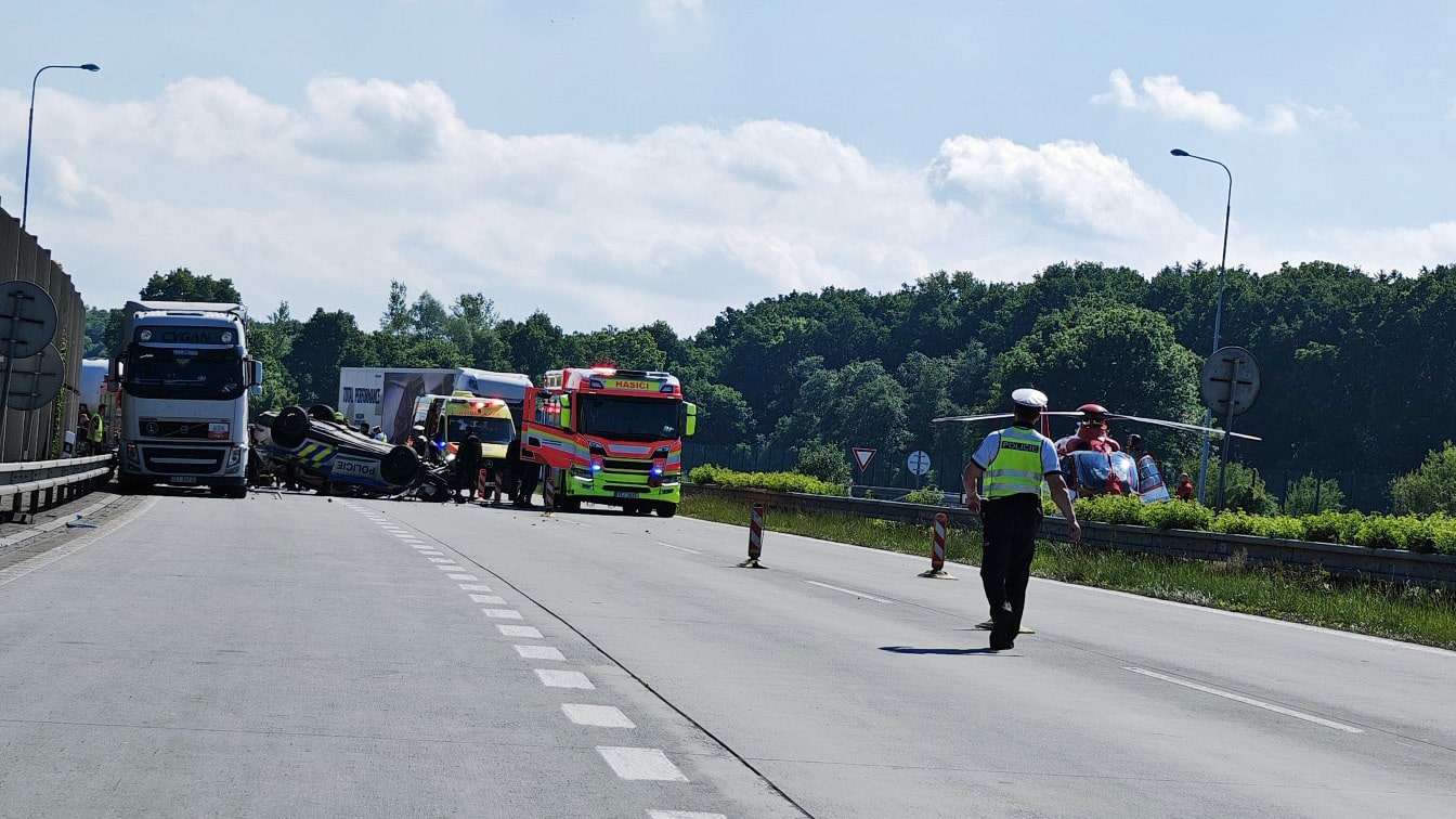 Vážná nehoda na D1 u Bohumína. Foto: Petr Ježíšek