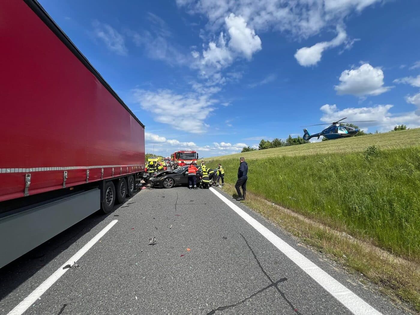 Vážná nehoda u Pražského okruhu. 