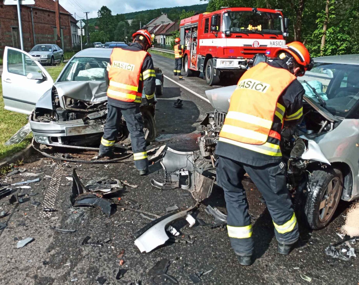 Nehoda v Polichnu u Luhačovic. Foto: HZS