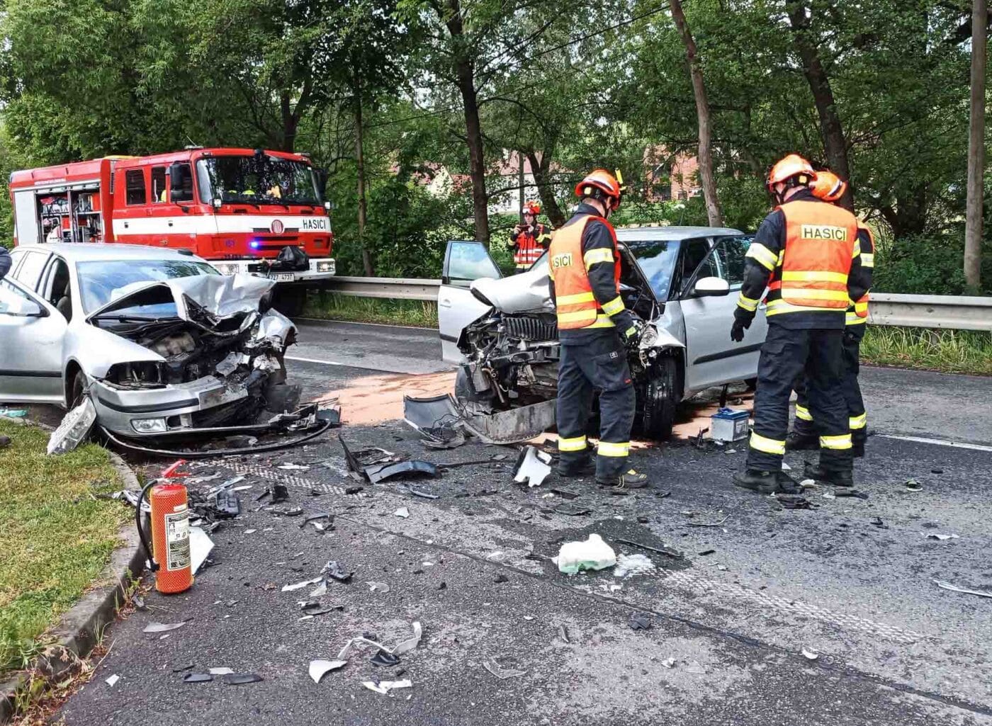 Nehoda v Polichnu u Luhačovic. Foto: HZS
