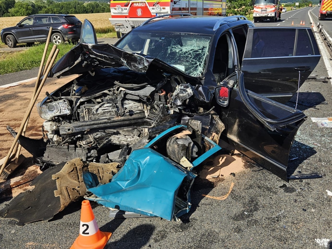 Tragická nehoda u Jičína. Foto: PČR