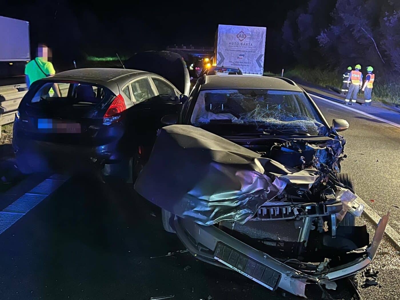 Tragická nehoda na dálnici D11. Foto: HZS