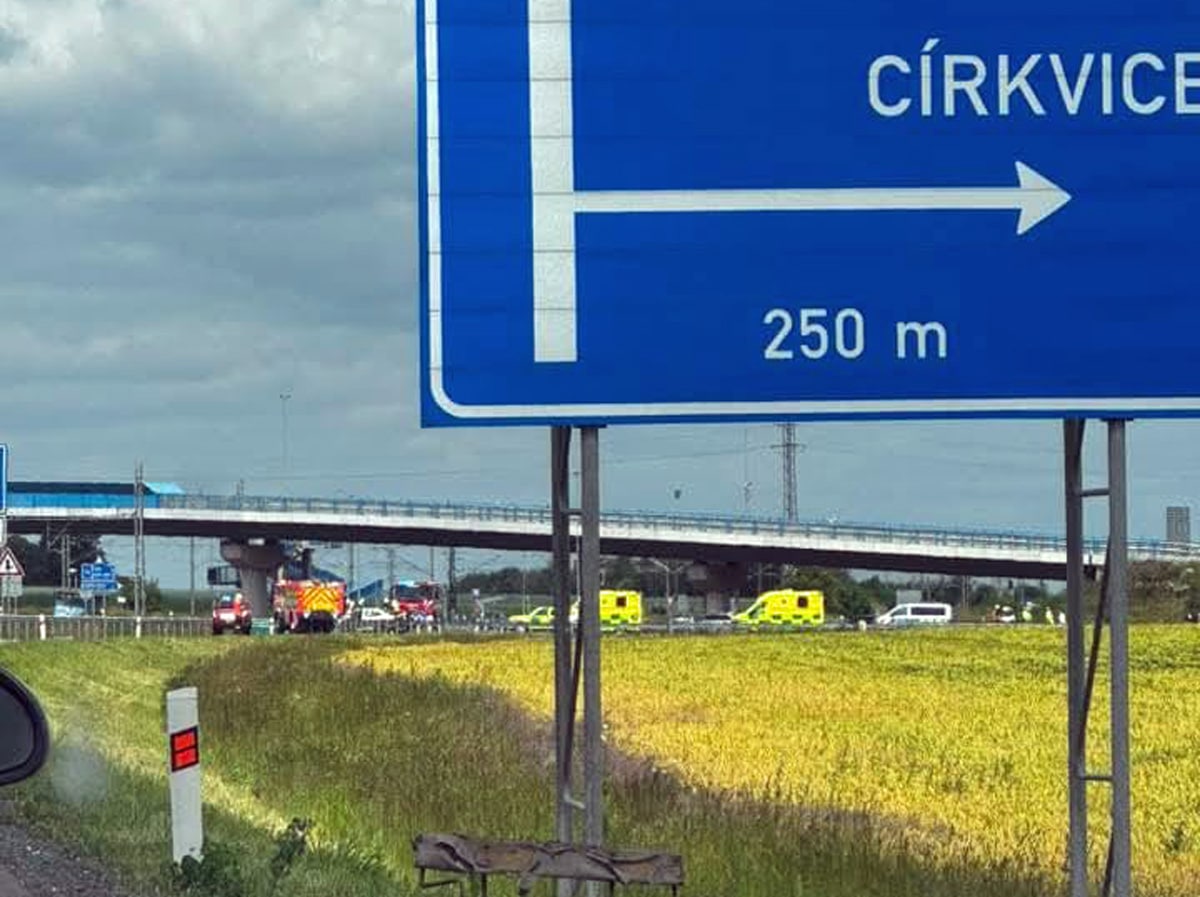 Nehoda u Církvice. Foto: FB/Ondřej Veit