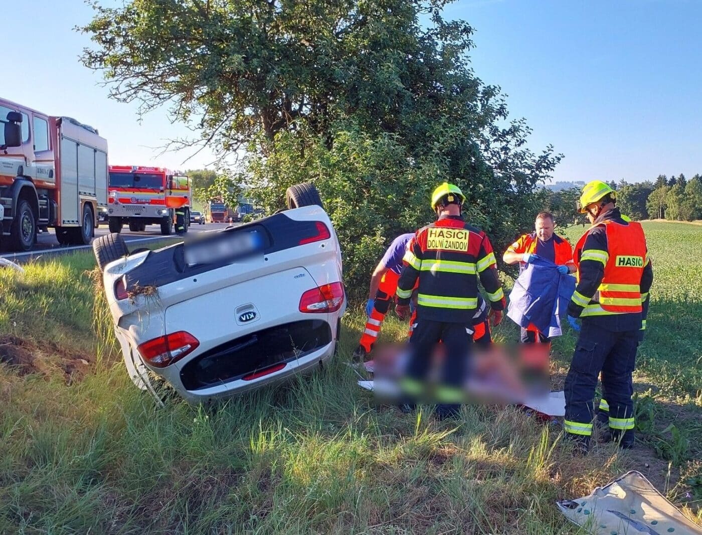 Nehoda u Dolního Žandova. Foto: HZS
