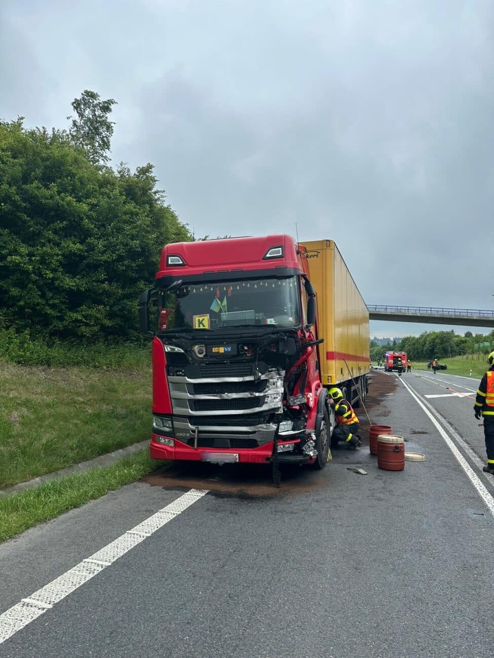 Hromadná nehoda u Mostů u Jablunkova. Foto: PČR