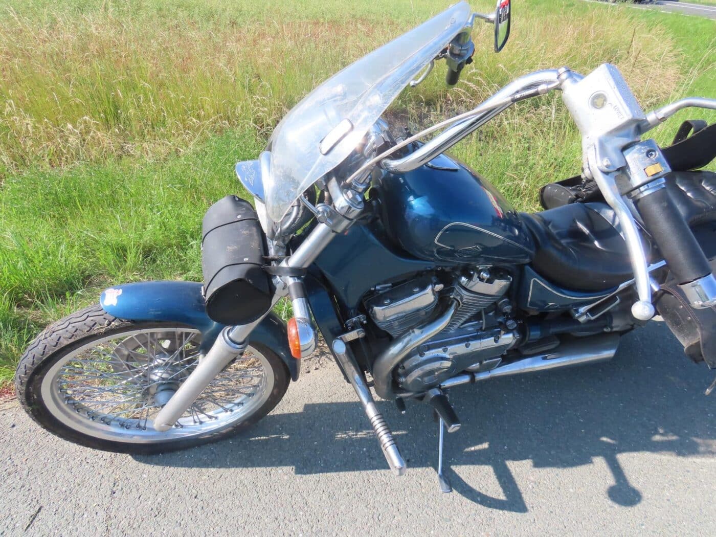 Tragická nehoda motorkářů u Převýšova. Foto. PČR