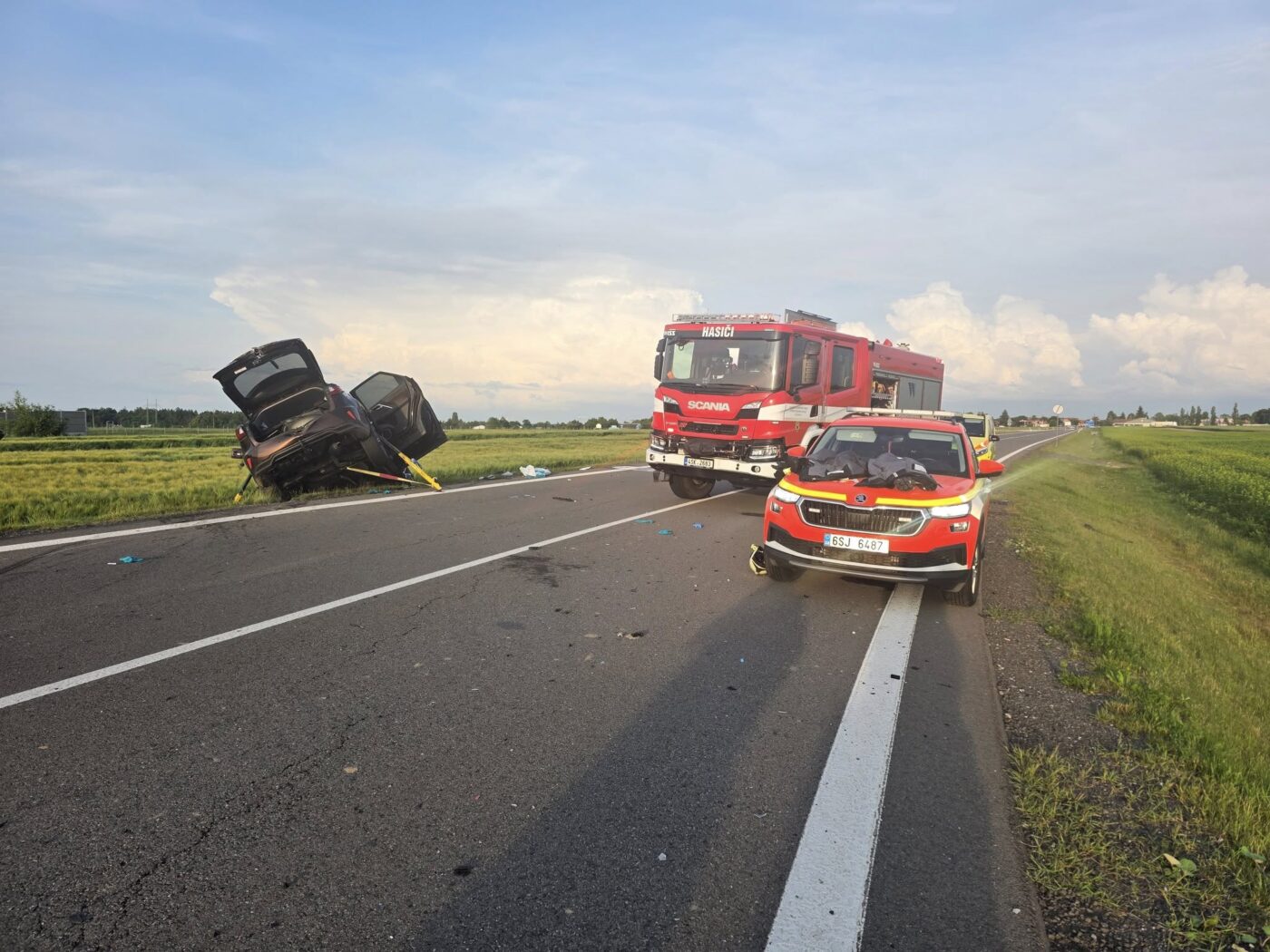 Tragická nehoda u Nového Strašecí. Foto: HZS