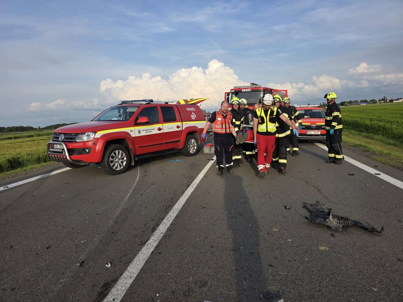 Tragická nehoda u Nového Strašecí. Foto: HZS