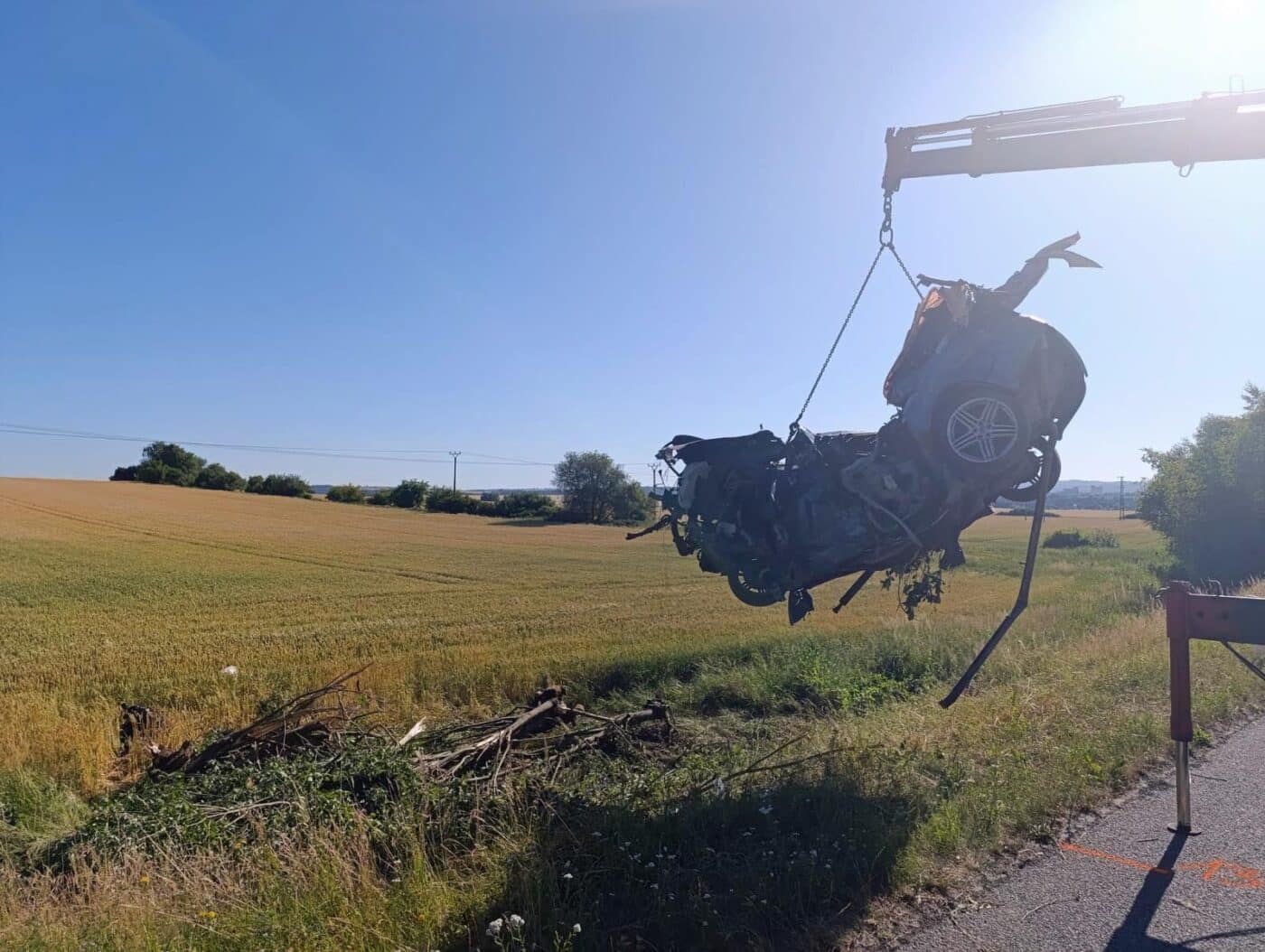 Tragická nehoda u Tábora. Foto: PČR