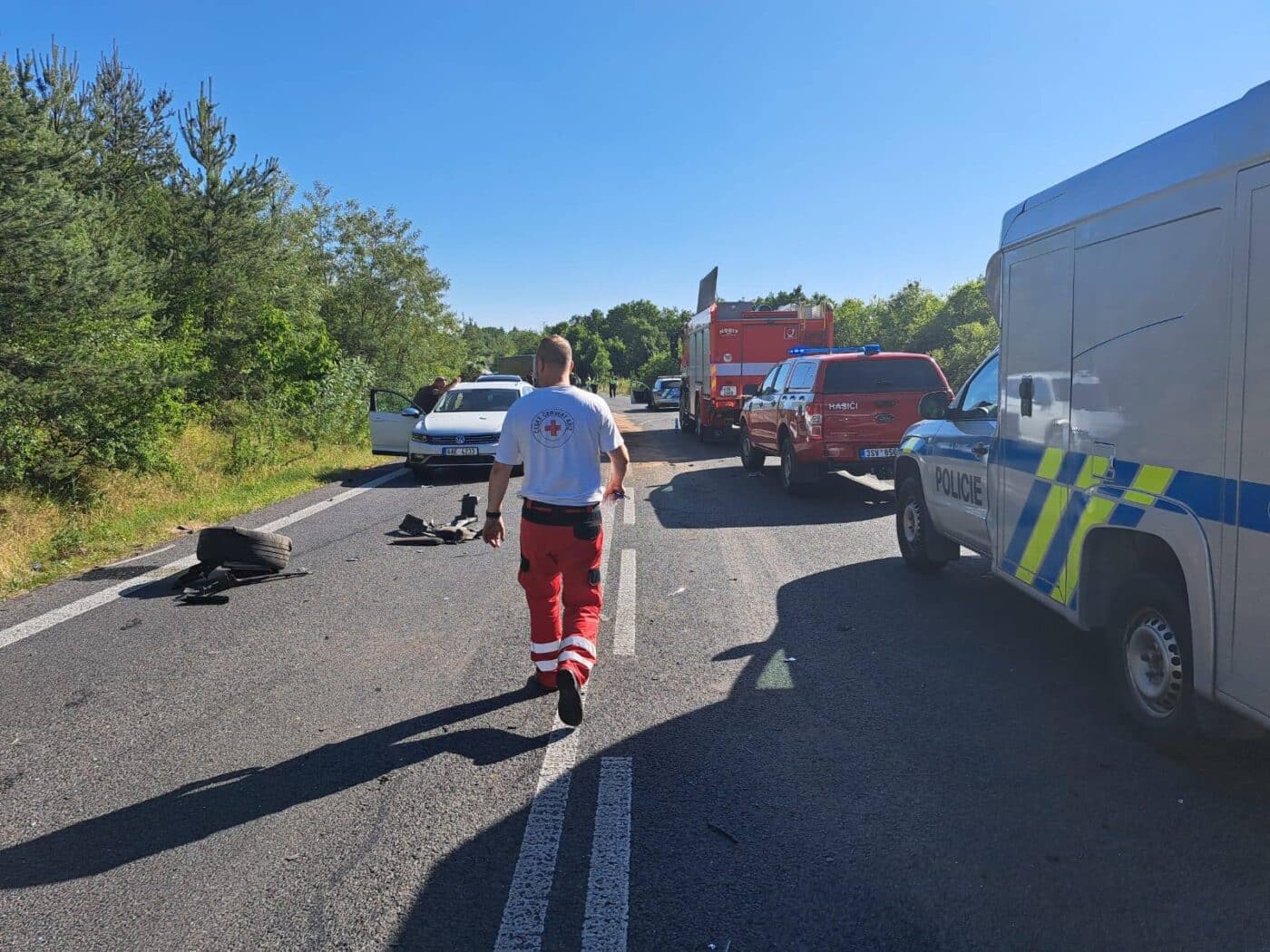Vážná nehoda u Nové Vsi. Foto: ČČK