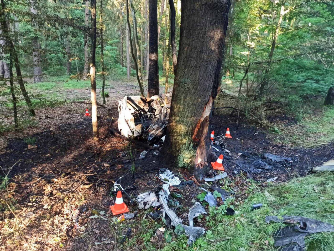 Tragická nehoda u Třeboně. Foto: PČR