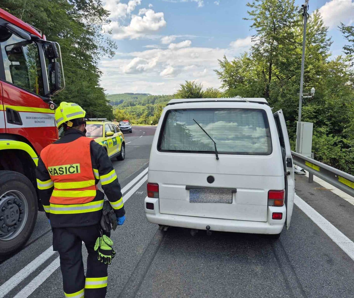 Dnešní tragická nehoda u Starých Hutí. Foto: HZS