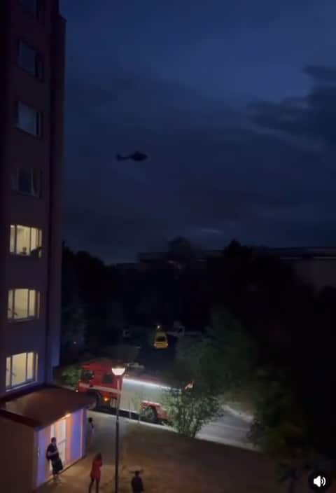 VIDEO: Vrtulník zasahuje u pádu ženy v Mělníku. Zdroj: Josef Bari