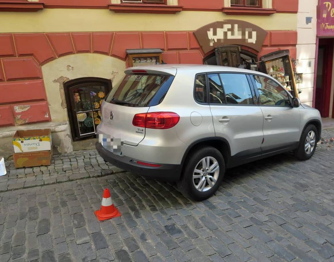 Nehoda v Českém Krumlově. Foto: PČR