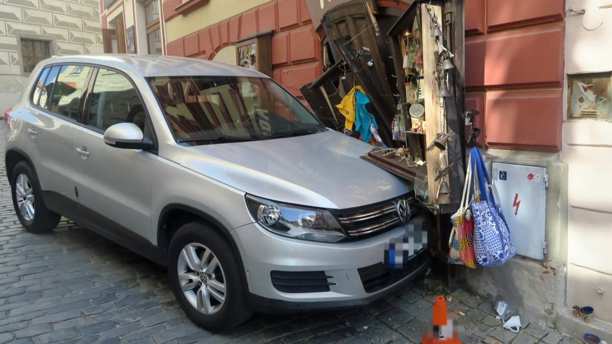 Nehoda v Českém Krumlově. Foto: PČR