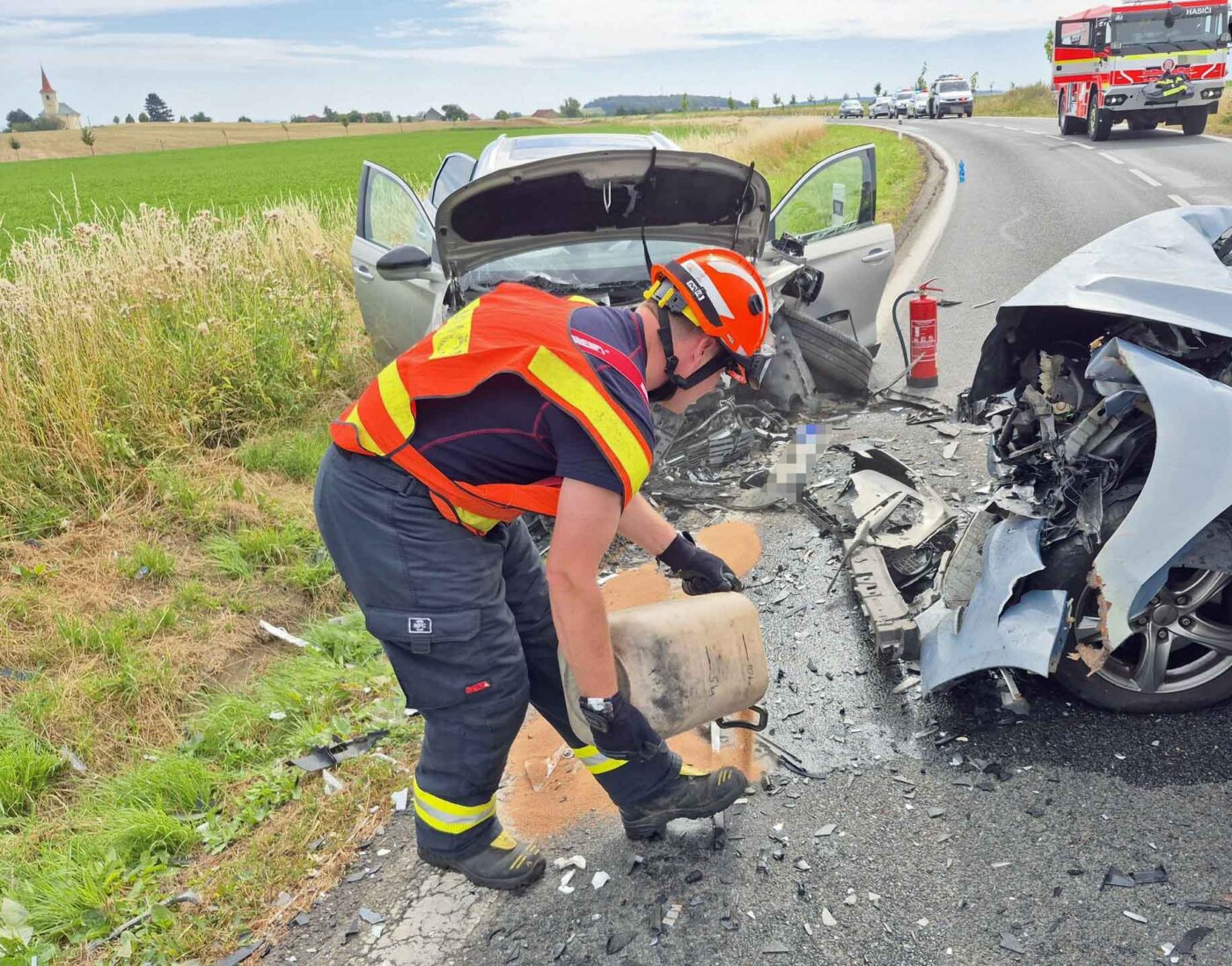 Tragická nehoda u Bezměrova. Foto: HZS